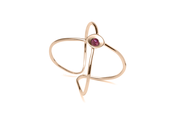 Embrace-04-01 rose gold plated Ruby