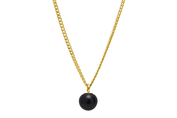 mini pearl-01-02 gold plated Black