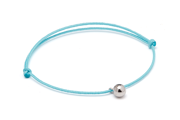 Raw diamon-02-01 silver Diamond, size 1 / Turquoise cord