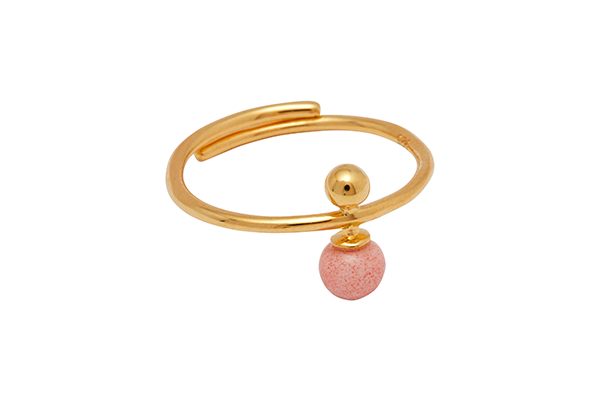 Sphere-04-03 gold plated Pink Coral